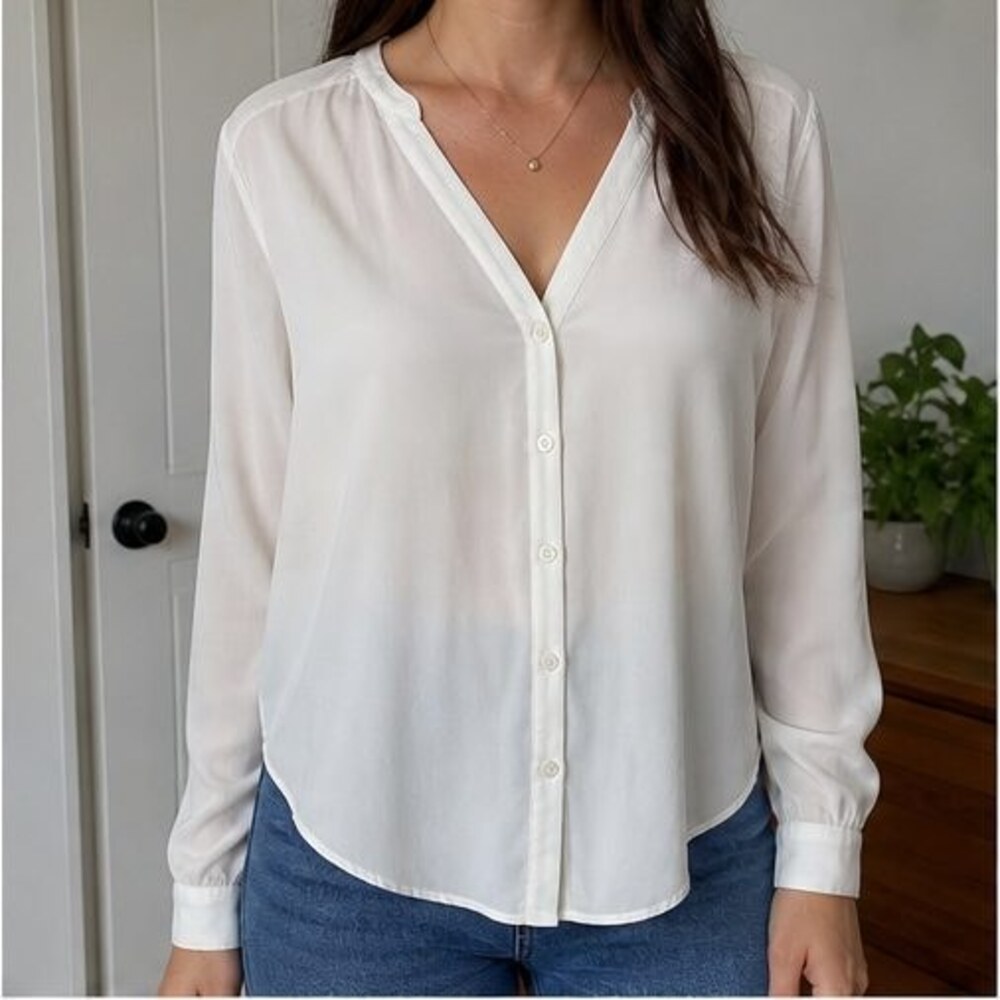 Ivory Button Blouse - Picture 2 of 6